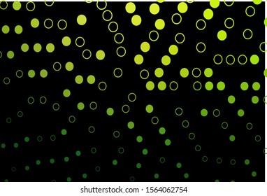 Dark Green vector cover with spots. Illustration with set of shining colorful abstract circles. Completely new template for your brand book.