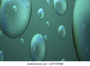 Dark Green vector cover with spots. Abstract illustration with colored bubbles in nature style. Pattern can be used as texture of water, rain drops.