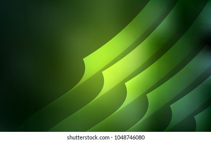 Dark Green vector cover with stright stripes. Lines on blurred abstract background with gradient. Template for your beautiful backgrounds.