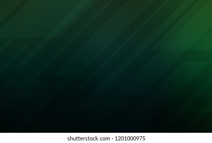 Dark Green vector cover with stright stripes. Glitter abstract illustration with colored sticks. The pattern for ad, booklets, leaflets.