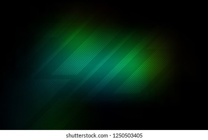 Dark Green vector cover with stright stripes. Modern geometrical abstract illustration with Lines. Template for your beautiful backgrounds.
