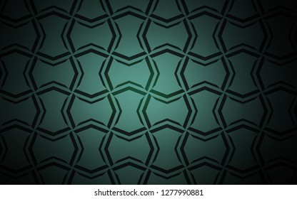 Dark Green vector cover with stright stripes. Lines on blurred abstract background with gradient. Smart design for your business advert.