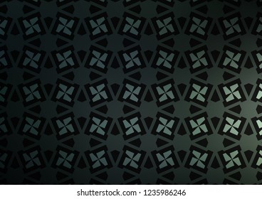 Dark Green vector cover in triangles, cubes. Glitter abstract illustration with squares, lines. Pattern can be used for websites.