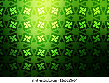 Dark Green vector cover in triangles, cubes. Glitter abstract illustration with squares, lines. Pattern for busines ad, booklets, leaflets