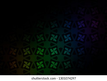 Dark Green vector cover in triangles, cubes. Glitter abstract illustration with squares, lines. Template for wallpapers.