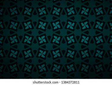 Dark Green vector cover in triangles, cubes. Lines, rhombus with colorful gradient. Modern template for your landing page.