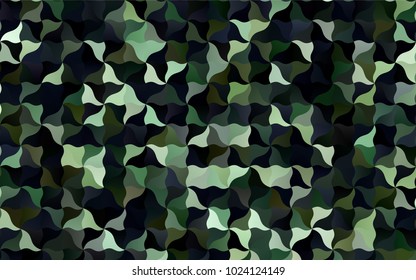 Dark Green vector crooked abstract pattern. Geometric illustration in Origami style with gradient.  A new texture for your design.
