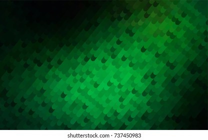 Dark Green vector crooked abstract pattern. Curved geometric sample with gradient.  The pattern of curved lines for your business design.