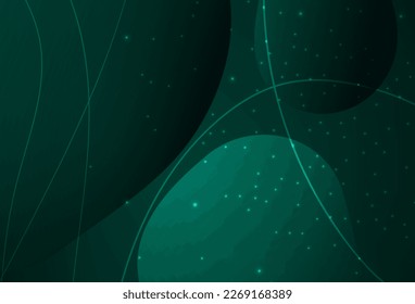 Dark Green vector Decorative design in abstract style with bubbles, lines. Abstract illustration with colored bubbles in nature style. Modern template for landing page.