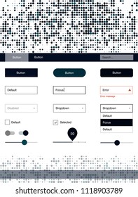 Dark Green vector design ui kit with dots. Decorative ui kit design in abstract style with colorful dots. This sample is for your website.