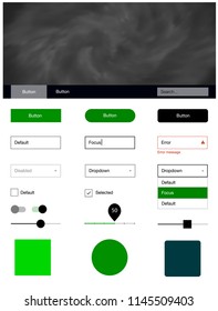 Dark Green vector design ui kit with universe stars. Colorful Style guide with stars on abstract background. Beautiful layout for websites, landing pages.