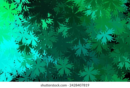 Dark Green vector doodle backdrop with flowers. Shining colored illustration with flowers. The best design for your business.