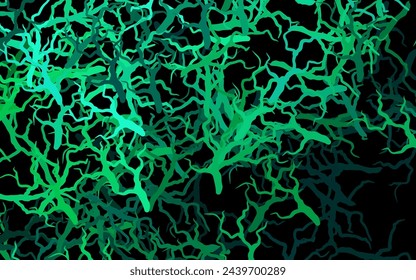 Dark Green vector doodle backdrop with branches, leaves. Leaves, branches in natural style on white background. The best design for your business.