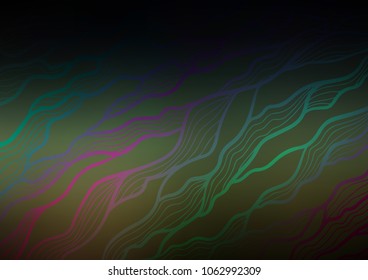 Dark Green vector doodle blurred background. Glitter abstract illustration with doodles and Zen tangles. Brand-new design for your business.