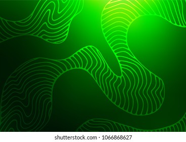 Dark Green vector doodle blurred texture. Colorful abstract illustration with lines in Asian style. The pattern can be used for heads of websites and designs.
