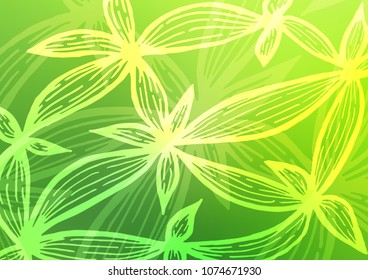 Dark Green vector doodle blurred texture. Modern geometrical abstract illustration with doodles. Hand painted design for web, leaflet, textile.