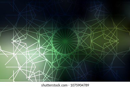 Dark Green vector doodle blurred template. Shining colored illustration with childish doodles in Arabic style. A new texture for your design.