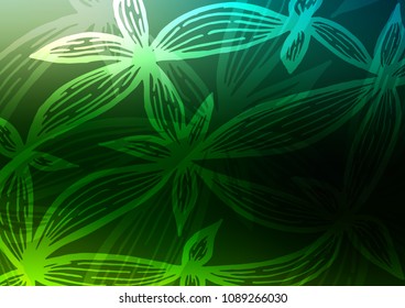 Dark Green vector doodle blurred texture. Geometric doodle illustration in Origami style with gradient. The template can be used as a background for cell phones.