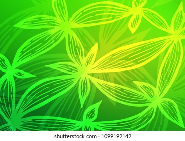 Dark Green vector doodle blurred texture. An elegant bright illustration with lines in Natural style. A completely new design for your business.