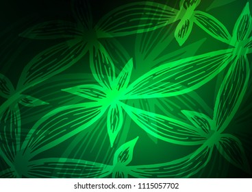 Dark Green vector doodle blurred background. Geometric doodle illustration in Origami style with gradient. A new texture for your design.