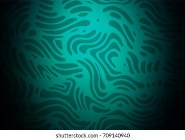 Dark Green vector doodle blurred background. A vague abstract illustration with doodles in Indian style. The textured pattern can be used for website.
