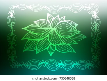Dark Green vector doodle blurred texture. Colorful illustration in abstract style with doodles and Zen tangles. A completely new design for your business.