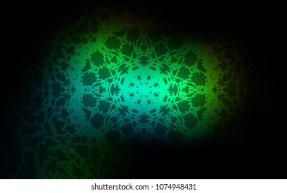 Dark Green vector doodle bright layout. Shining colored illustration with childish doodles in Arabic style. Hand painted design for web, leaflet, textile.