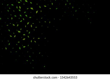 Dark Green vector doodle layout. Creative illustration in simple style with leaves. Pattern for brand book.