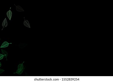 Dark Green vector doodle layout. Abstract leaves with gradient on simple background. New template for your brand book.