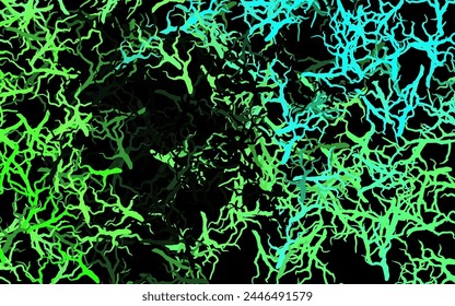 Plantilla de garabatos de Vector verde oscuro con ramas, hojas. Hojas y ramas con gradiente sobre fondo blanco. Plantilla para fondos de teléfonos celulares.