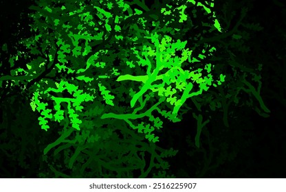 Plantilla doodle de Vector verde oscuro con árboles, ramas. Ilustración creativa en estilo abstracto con árboles. Nuevo diseño para su negocio.