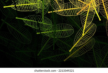 Dark Green vector elegant template with flowers, leaves. Modern abstract illustration with leaves and flowers. Hand painted design for web, wrapping.