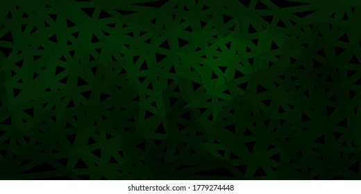 Dark green vector geometric polygonal wallpaper. Modern abstract illustration with polygonal triangles. Your business gesign.