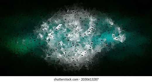 Dark green vector geometric polygonal design. Modern abstract illustration with polygonal triangles. Smart pattern for websites.