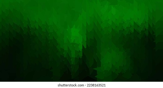 Dark green vector geometric polygonal layout. Illustration in broken glass style with triangles. Your business gesign.
