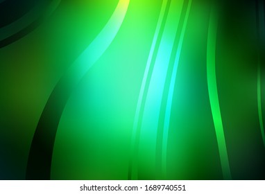 Dark Green vector glossy abstract backdrop. Creative illustration in halftone style with gradient. New style for your business design.