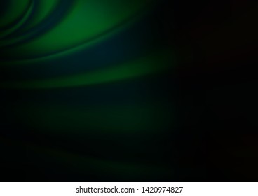 Dark Green vector glossy bokeh pattern. Colorful illustration in blurry style with gradient. Brand new style for your business design.