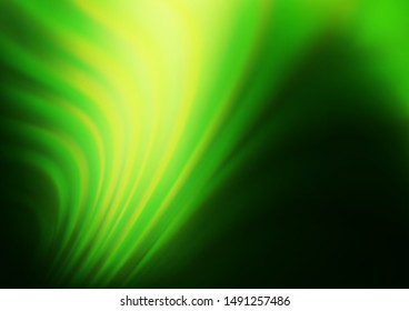 Dark Green vector glossy bokeh pattern. A vague abstract illustration with gradient. A completely new template for your design.