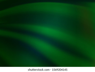 Dark Green vector glossy bokeh pattern. Creative illustration in halftone style with gradient. A completely new template for your design.