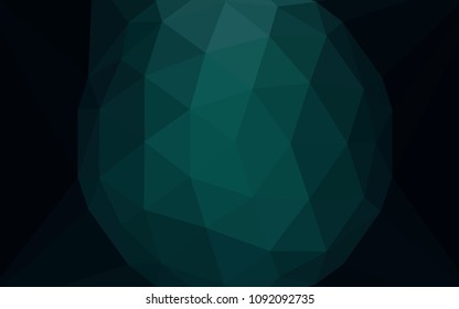 Dark Green vector gradient triangles template with a gem in a centre. A sample with polygonal shapes. Polygonal design for your web site.