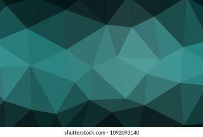Dark Green vector gradient triangles template. Creative illustration in halftone style with triangles. A new texture for your web site.