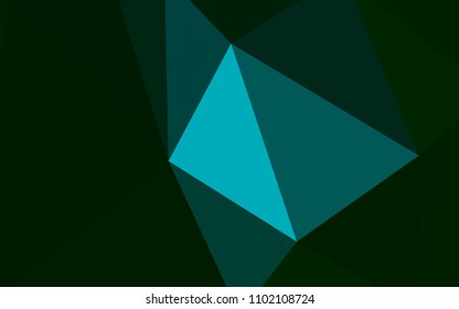 Dark Green vector gradient triangles texture. Creative geometric illustration in Origami style with gradient. A new texture for your web site.