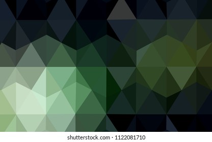 Dark Green vector gradient triangles template. A sample with polygonal shapes. Template for cell phone's backgrounds.