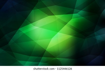 Dark Green vector gradient triangles template. Creative geometric illustration in Origami style with gradient. New template for your brand book.