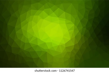 Dark Green vector gradient triangles template. Creative illustration in halftone style with triangles. New template for your brand book.