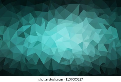 Dark Green vector gradient triangles texture. A sample with polygonal shapes. Completely new template for your banner.