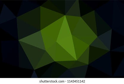 Dark Green vector gradient triangles texture. Triangular geometric sample with gradient.  Best triangular design for your business.