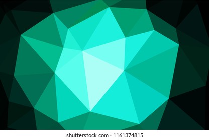 Dark Green vector gradient triangles texture. Elegant bright polygonal illustration with gradient. New template for your brand book.