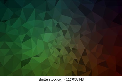 Dark Green vector gradient triangles template. Colorful abstract illustration with triangles. Brand new style for your business design.