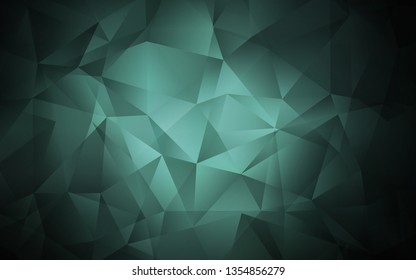 Dark Green vector gradient triangles template. Creative geometric illustration in Origami style with gradient. Brand new style for your business design.